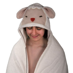 WACi Plush Hooded Towel- Lamb